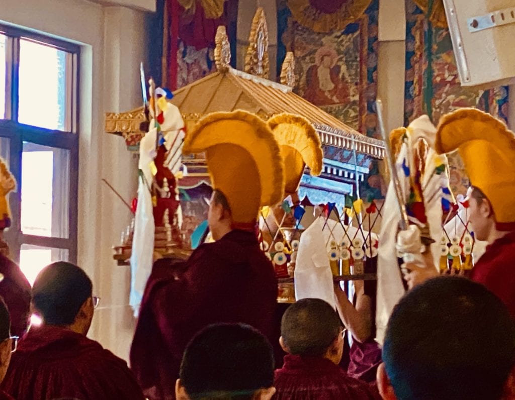 Monks performing the sang puja