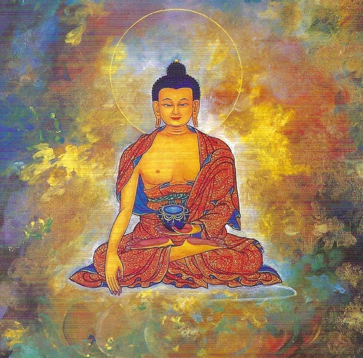 Карма buda. Будда медицины картина маслом. Картина в картине Будда медитация род.